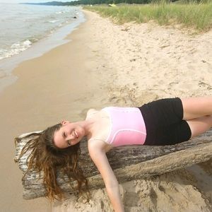 Pink & white swim one piece swimsuit